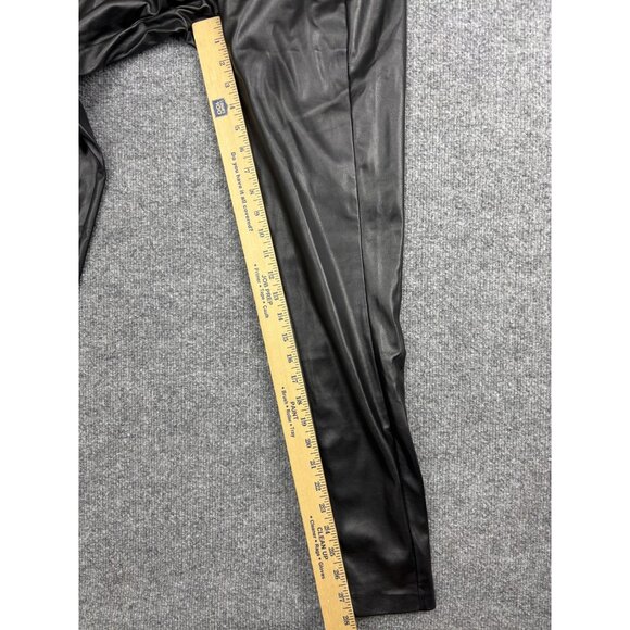 Guess Pants Womens Small Black Faux Leather Skinny High Rise Zip Leggings - Picture 5 of 10